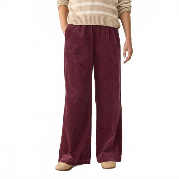 NEW MARINE LAYER allison corduroy trouser in windsor wine